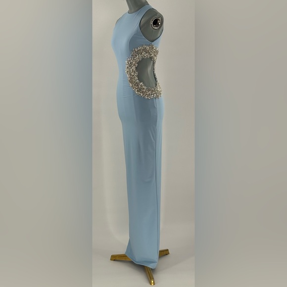 🆕 BRONX & BANCO 🧿 NWOT Camila Rhinestone Cutout Maxi, Powder Blue, Sz XS US 2 - Picture 11 of 16